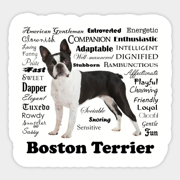 Boston Terrier Traits Sticker by You Had Me At Woof